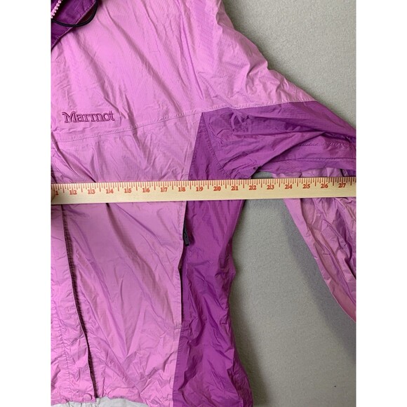 MARMOT Jacket Women’s Size XL Pink Hooded Rain Waterproof Packable Windbreaker - Picture 7 of 9